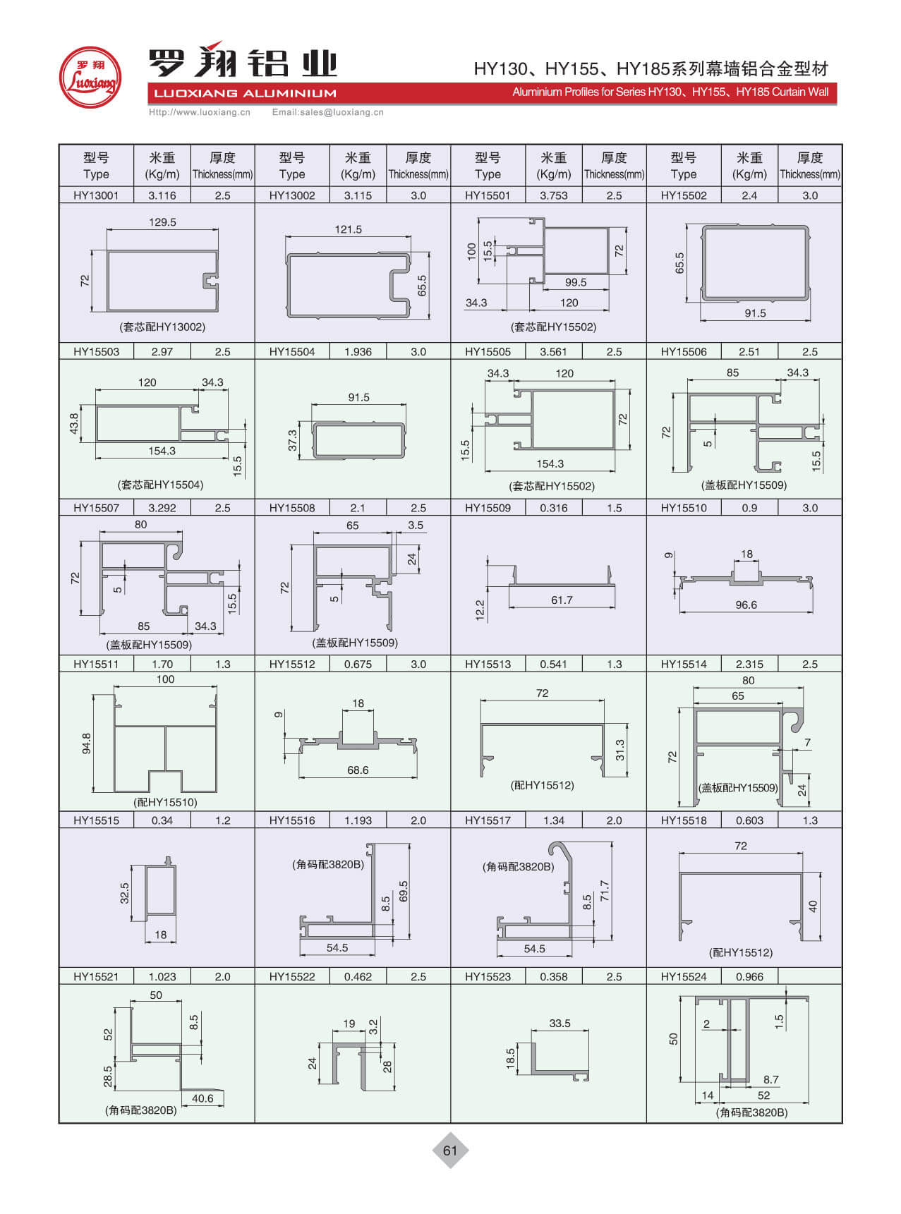 HY130、HY155、HY185系列幕墻