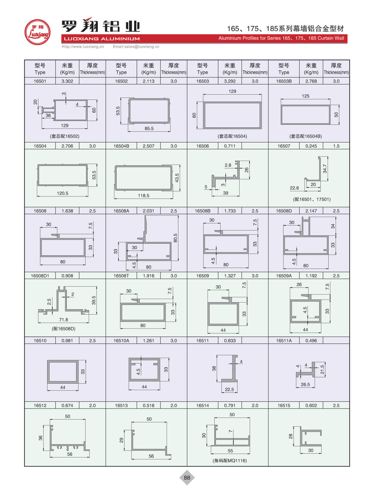 165、175、185系列幕墻