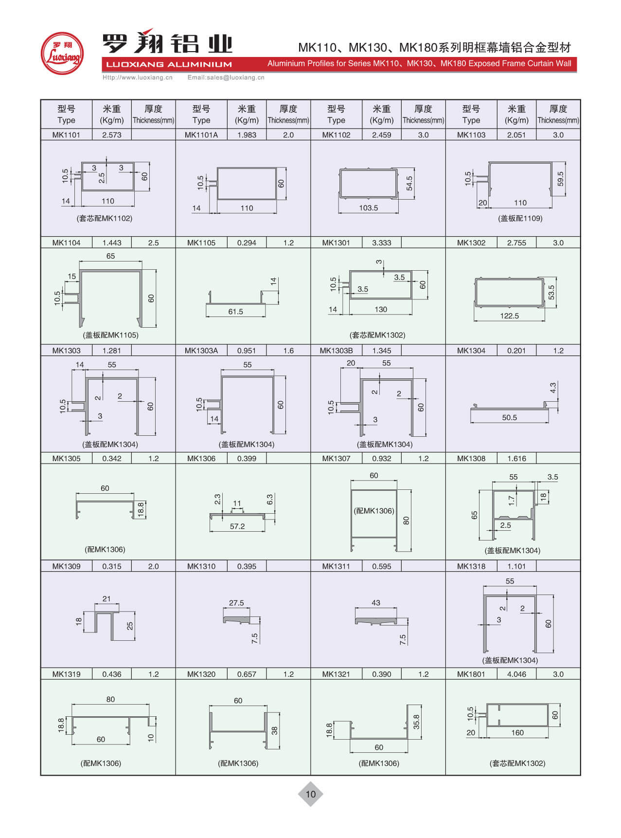 MK110、MK130、MK180系列常規(guī)幕墻