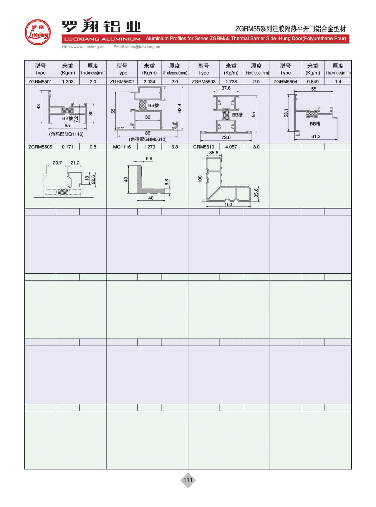 ZGRM55系列注膠隔熱平開門