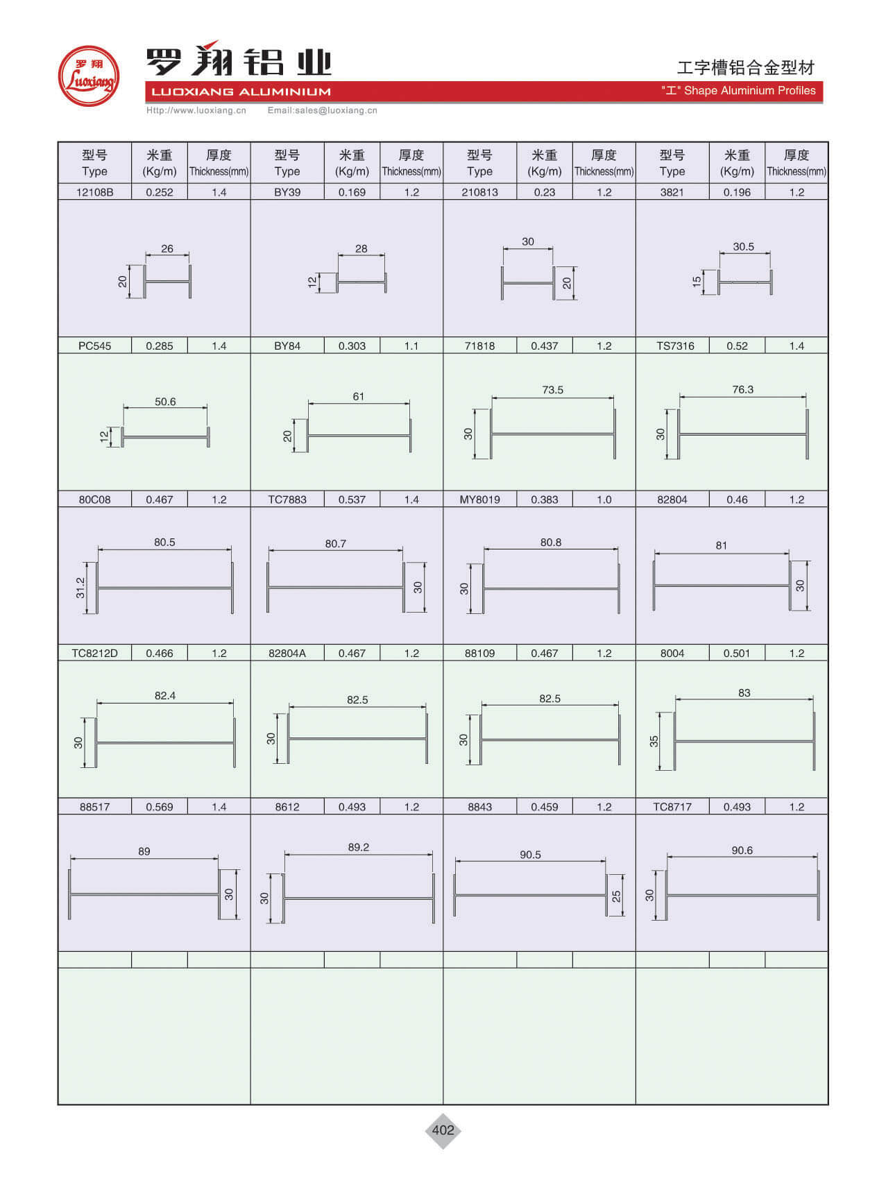 工字槽系列